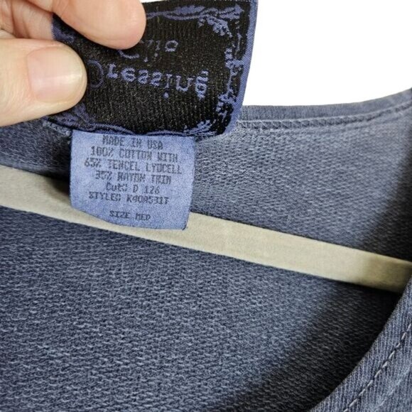 VINTAGE Dressing Clio Chambray Cotton Sleeveless Blue 90's Retro Maxi Dress M - Picture 6 of 10